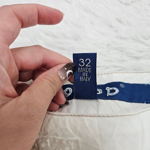 OHDD Save the Queen White Abstract Artsy Boho Chic Straight Leg Crop Pant Sz M - Picture 11 of 13